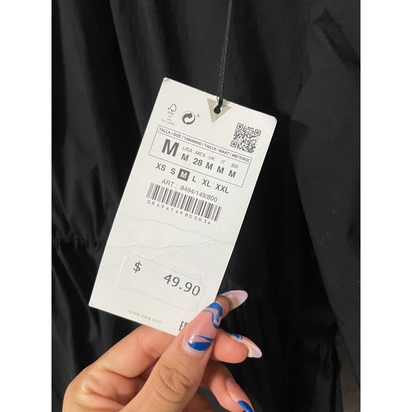 ZARA Puff Black Dress - Picture 7 of 8
